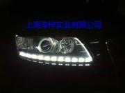 低配奧迪A6改裝雙光透鏡+氙氣燈+LED索八淚眼燈條