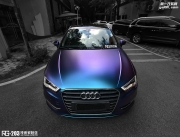 奥迪A3汽车改色贴膜案例 RG（瑞集）改色膜案例-电光紫魅蓝
