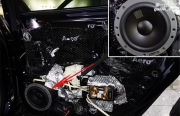 廈門奧迪A6L汽車音響改裝丹拿272喇叭音響升級(jí)，