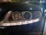 太原奧迪A6L大燈改裝GTR透鏡 歐司朗66140燈泡 原裝位安定