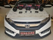 西安志遠汽車音響 本田思域汽車音響改裝，四門隔音