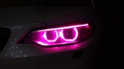 寶馬大燈改裝升級(jí)四透鏡，改裝紫色U型天使眼，貴陽(yáng)興美...