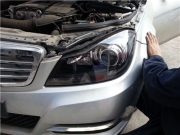 貴陽專業(yè)改燈奔馳C260大燈升級飛利浦WHV氙氣燈在興美源