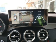 奔驰C200L改装安卓大屏导航360度全景行车记录仪