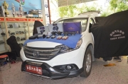 勒流汽車音響改裝，本田CR-V改裝龍湖MX202喇叭—順德百佳