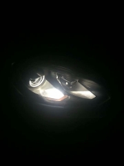 大眾高爾夫6大燈改裝德國(guó)海拉5雙光透鏡【光速車(chē)改】