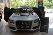 深圳粵聲汽車音響：奧迪A4L改裝升級法國勁浪汽車音響系統(tǒng)