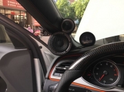 常州至上音樂奧迪A4L汽車音響改裝升級歌劇世家三分頻喇叭