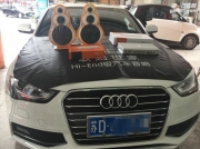 常州汽車音響改裝奧迪A4L汽車音響改裝升級(jí)歌劇世家三分頻
