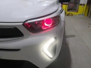 鄭州亮晶晶改燈起亞KX1車燈不亮改裝LED雙光透鏡