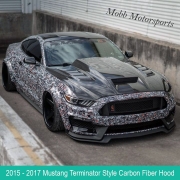 福特野马改装碳纤维机盖 2015-2017款Mustang干碳开孔引擎盖套件