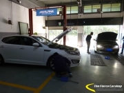【鋒程車改】江門(mén)惡魔眼改裝—起亞K5升級(jí)原裝Q5雙光透鏡