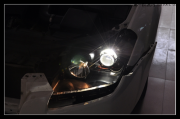 奔腾B50大灯改装全新Q5双光透镜 加装金世莱安定器 雪莱特...