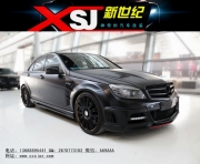 奔馳C級C63 AMG改裝WALD款大包圍 W204碳纖維機(jī)蓋尾翼排氣前后唇