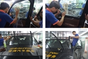 杭州宝马X5全车龙膜玻璃贴膜，前挡AVS70+侧后挡LATI35施工