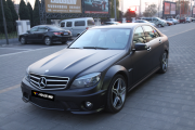 奔馳C63全車亞光黑車身改色案例