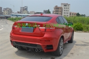 [外觀] 10-14年新款寶馬X6M改裝LUMMA窄體碳纖后大包圍保險(xiǎn)杠排氣管配件