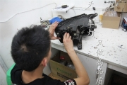 成都RAV4車燈改裝Q5海拉LED天使惡魔眼雙光透鏡氙氣大燈總成