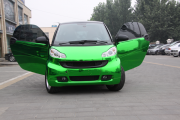 奔驰smart全车电镀绿车身改色案例