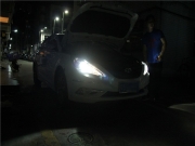 深圳汽車燈光改裝升級：索納塔8改裝Q5透鏡【光速車改】