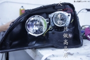 成都荣威W5改灯 改装原厂Q5德国海拉双光透镜氙气灯