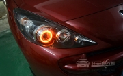 武汉标致207车灯改装原厂Q5美标透镜 雪莱特氙气灯 LED天使眼