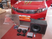 佛山新車特聲汽車音響影音給新思域全車安博士隔音+音響...