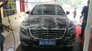 杭州汽車鍍晶，奔馳S400L全車德國SONAX漆面鍍晶