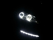 成都光彩大燈改裝智跑大燈升級(jí)Q5雙光透鏡 LED光導(dǎo)雙天使眼