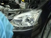 深圳汽車燈光改裝升級：新軒逸改裝海拉3透鏡【光速車改】