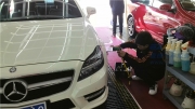 汽車劃痕修復(fù)，杭州奔馳CLS350全車漆面SONAX納米鍍晶