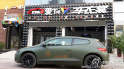尚酷全車亞光軍綠車身改色案例