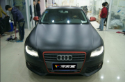 奧迪A4全車亞光黑車身改色案例