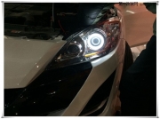 進口馬自達3升級4個雙光透鏡  實現4近4遠光 棉光天使眼