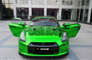 GT-R全車電鍍綠車身改色案例