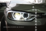 成都寶馬316系改進(jìn)取改裝時(shí)尚原廠高配LED雙天使眼氙氣燈