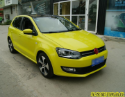 大眾polo全車青檸黃車身改色案例