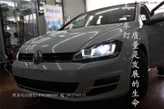 成都高爾夫7改燈 改裝雙U大燈總成LED日行燈銀線紅線GTI