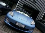 保時捷panamera全車迷霧藍(lán)車身改色案例