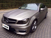 奔馳C63全車拉絲鈦車身改色案例