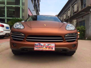 保時(shí)捷卡宴全車亞面金屬古銅車身改色案例