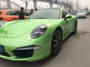 保時(shí)捷911蘋果綠車身改色