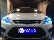 深圳车灯改装 福特福克斯升级Q5双光透镜 蓝色恶魔眼