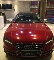奧迪A7亮光暗紅車身改色