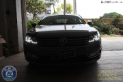 上海藍(lán)精靈改裝車燈大眾新帕薩特貝雷帽升級(jí)LED淚眼總成
