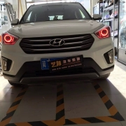 衡水改燈 藝邦汽車照明 現(xiàn)代IX25升級(jí)14款美標(biāo)Q5透鏡
