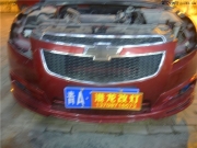 西寧雪佛蘭科魯茲車燈改裝Q5雙光透鏡+藍(lán)色天使眼