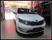 起亞K2車燈改裝奧迪Q5雙光透鏡氙氣燈，藍(lán)色寶馬光導(dǎo)天使眼